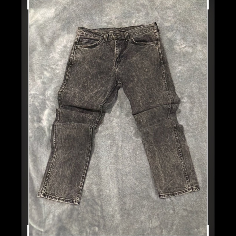 Levi's Men's Black Acid Wash Straight Jeans